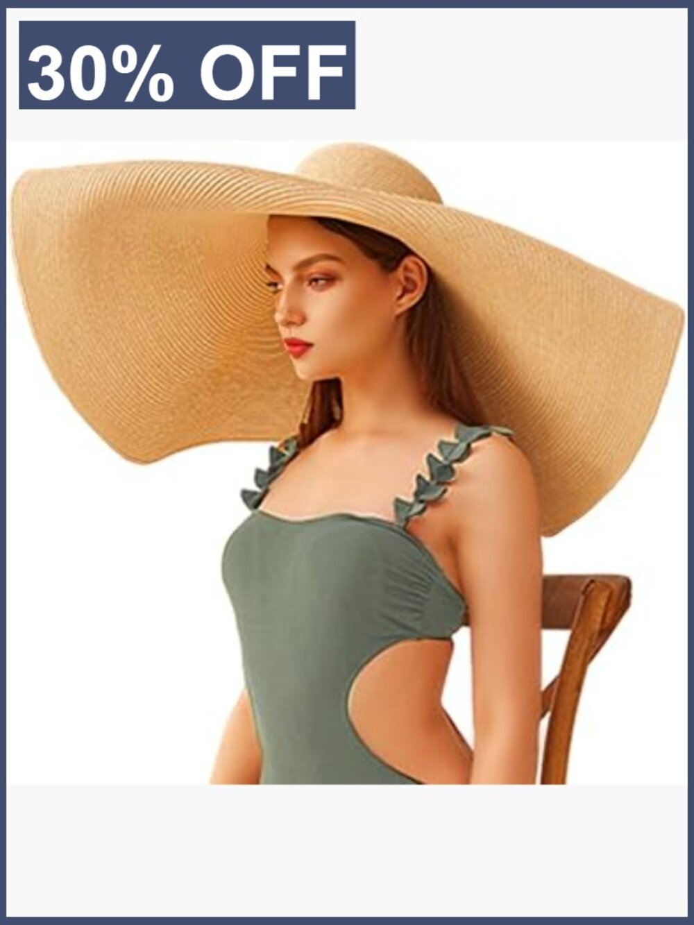 Oversized Straw Sun Hat Floppy Wide Brim Foldable Beach Hat Women UV Protection